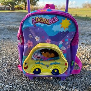 Vintage Dora the Explorer and Boots Rolling Backpack